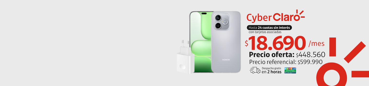 Honor Magic 600e + 45W en 24 cuotas de $18.690