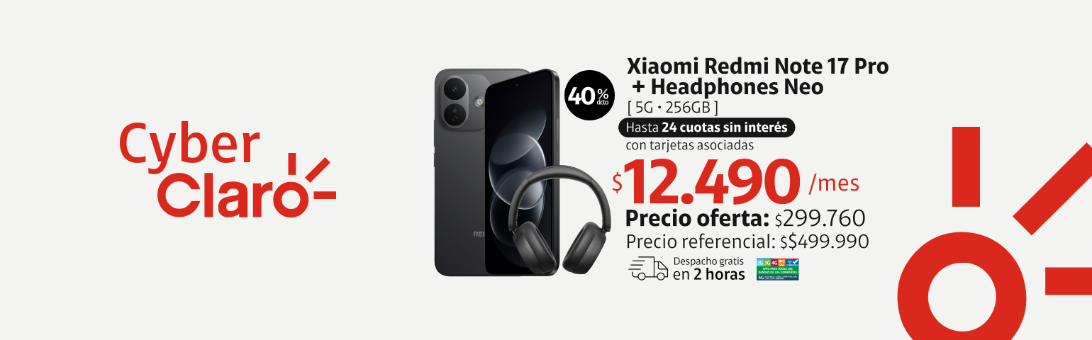 Redmi Note 17 Pro 256GB + Headphones Neo en 24 cuotas de 12.490